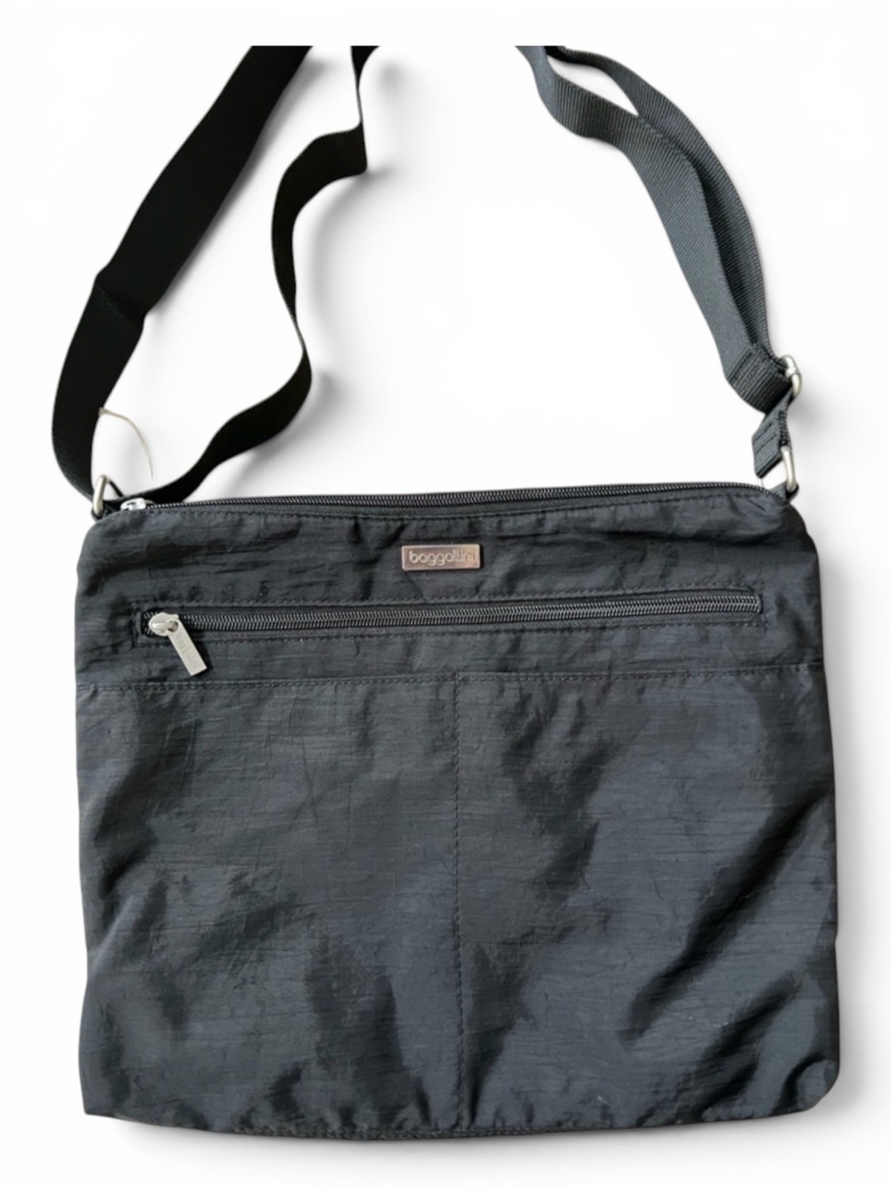 Baggallini Black Double Zip Crossbody Bag